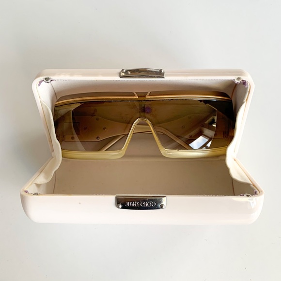 Jimmy Choo Sheild Sunglasses Spark/S NSZJ5 Gold - Picture 13 of 13